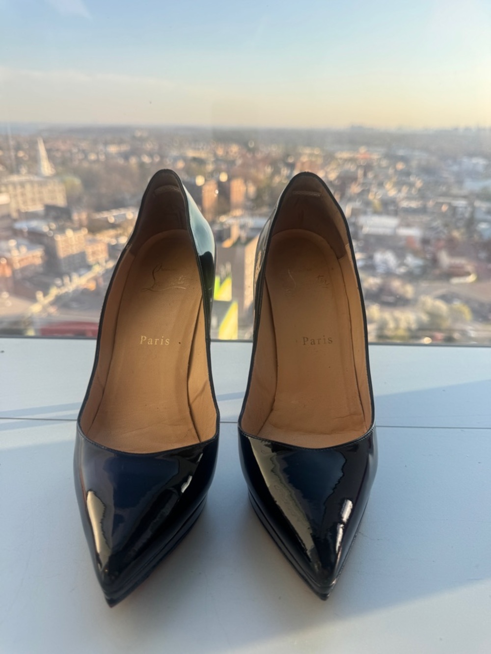Christian Louboutin Black Patent Pointed Toe Pumps